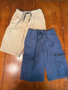 Kids First Wave Boys Beige and Navy Cargo Shorts - 2 Pack